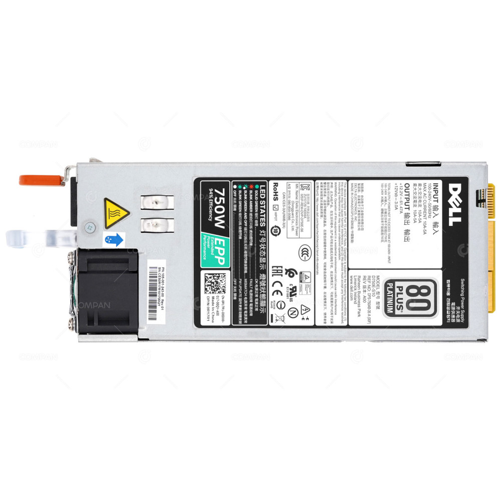 R17R1 DELL REVERSE AIRFLOW 750W POWER SUPPLY 80+ PLATINUM FOR DELL POWERSWITCH